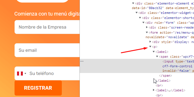 Cómo Eliminar la etiqueta <p> en Contact Forms 7 2