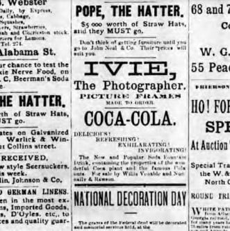 Descubre como el Logotipo de Coca Cola ha resistido la prueba del tiempo 8 el primer logotipo de coca cola en un anuncio de prensa de la época.