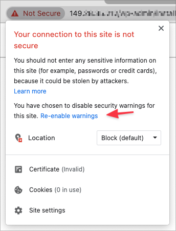 Cómo omitir la advertencia del navegador para certificados SSL/TLS autofirmados 9