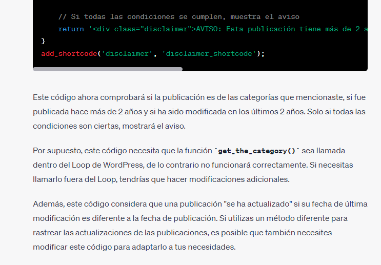 ChatGPT al rescate: Cómo mejorar un shortcode de WordPress ChatGPT al rescate: Cómo mejorar un shortcode de WordPress