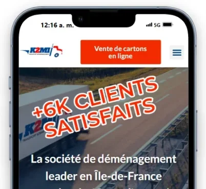 Captura de Pantalla Mobile, de sitio web de k2mi.fr