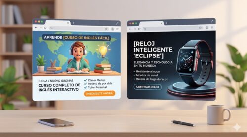 2 pantallas muestran 2 landing pages diferentes